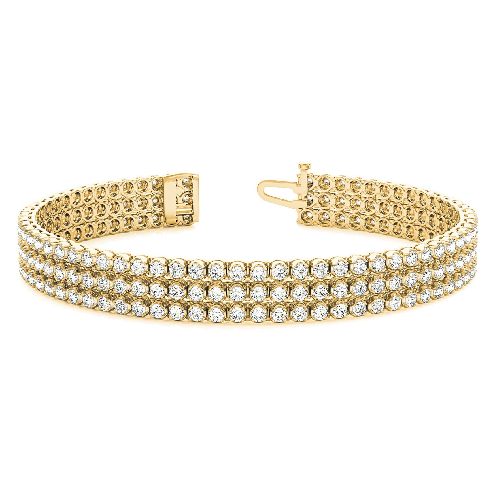 3.75 ctw Round Diamond Three Row Tennis Bracelet-VIRABYANI