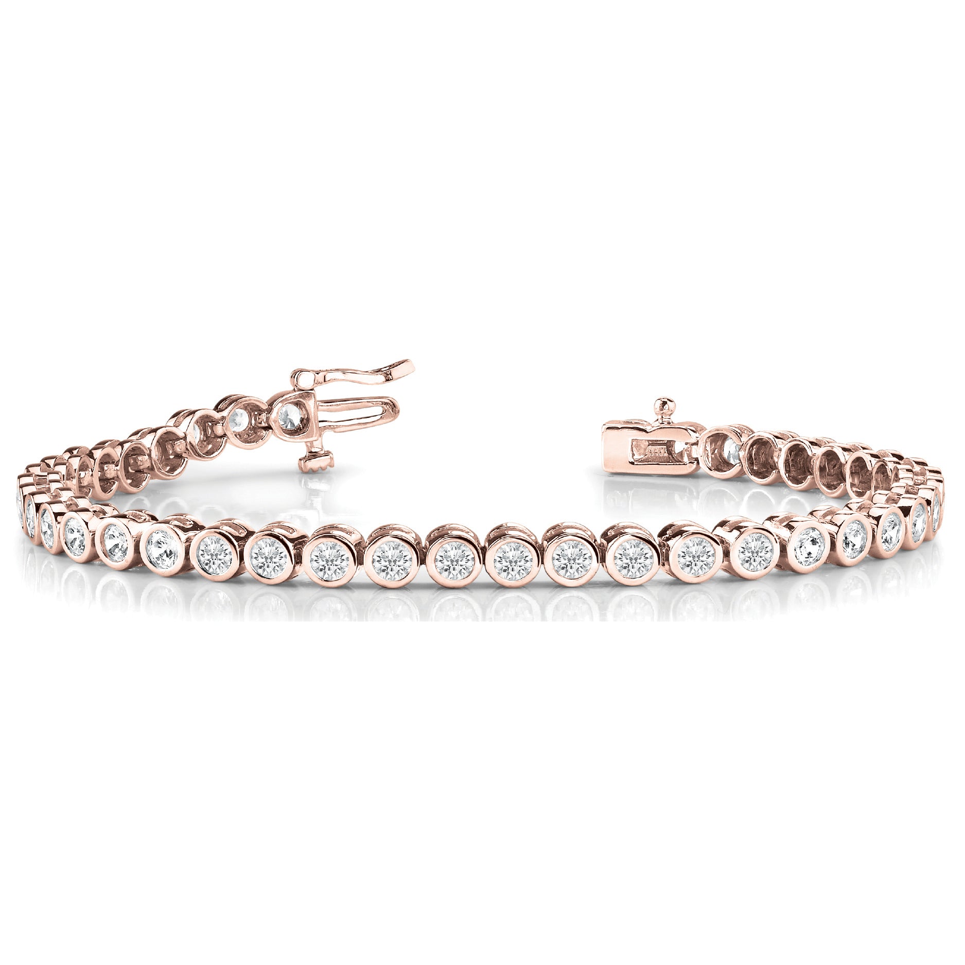 Bezel Set Round Diamond Tennis Bracelet-VIRABYANI