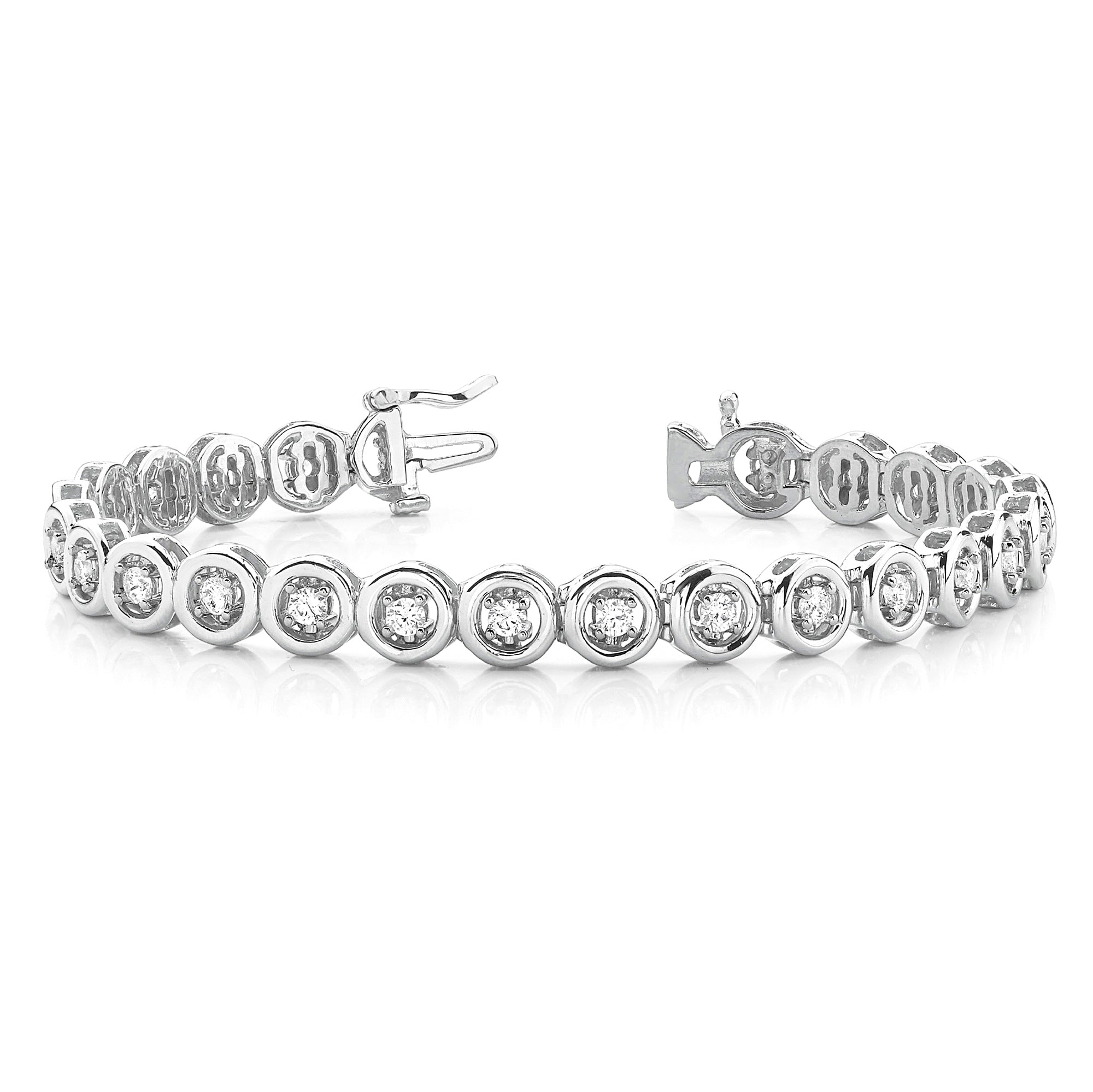 1.50 ctw Round Diamond Tennis Bracelet Four Prong Set-VIRABYANI