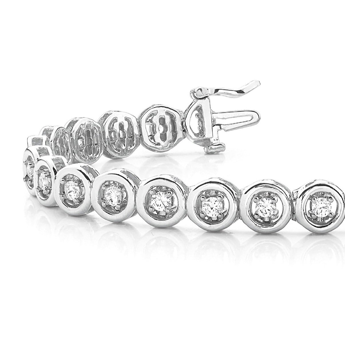 1.50 ctw Round Diamond Tennis Bracelet Four Prong Set-VIRABYANI