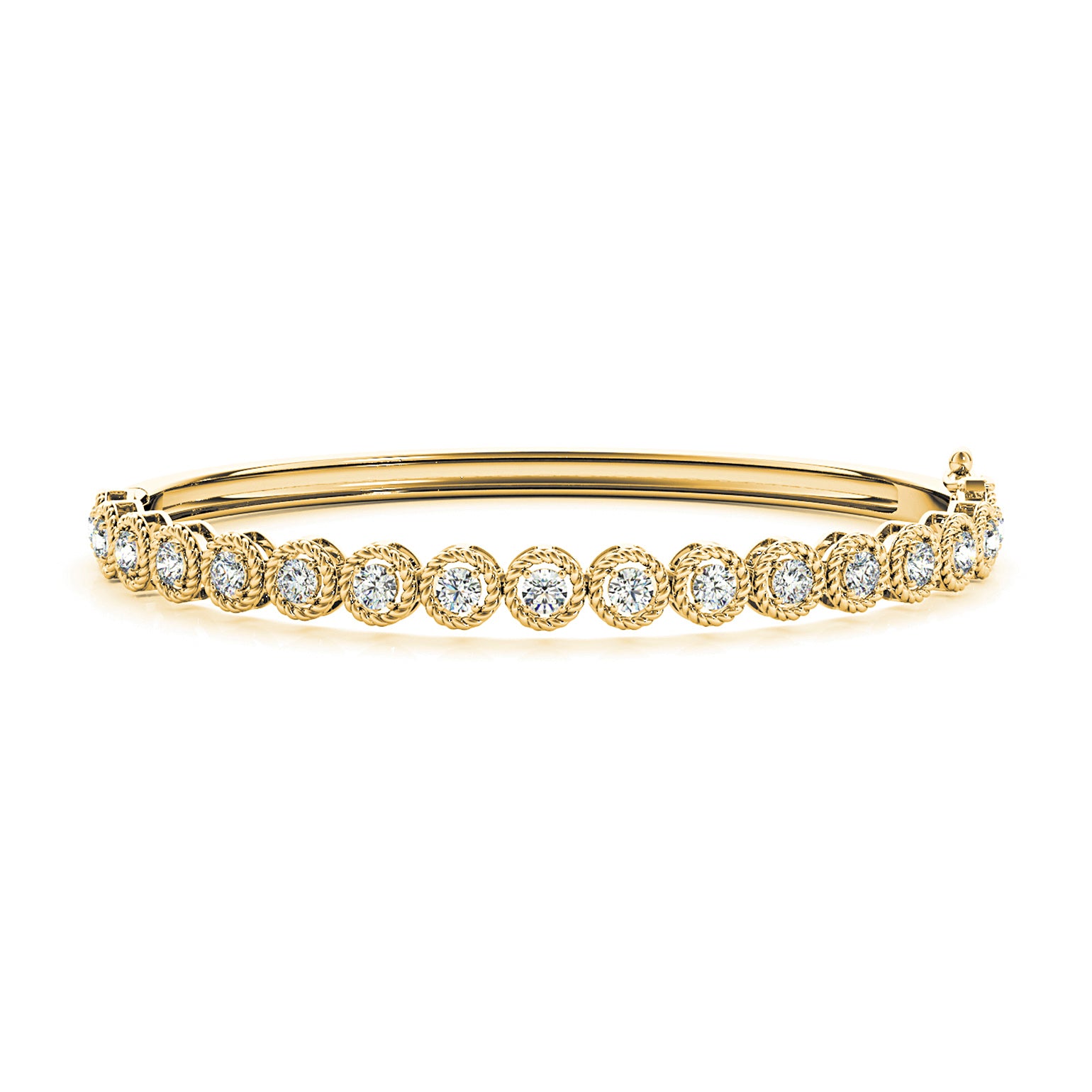 Filigree Halo 1.75 ctw Diamond Bangle Bracelet-VIRABYANI