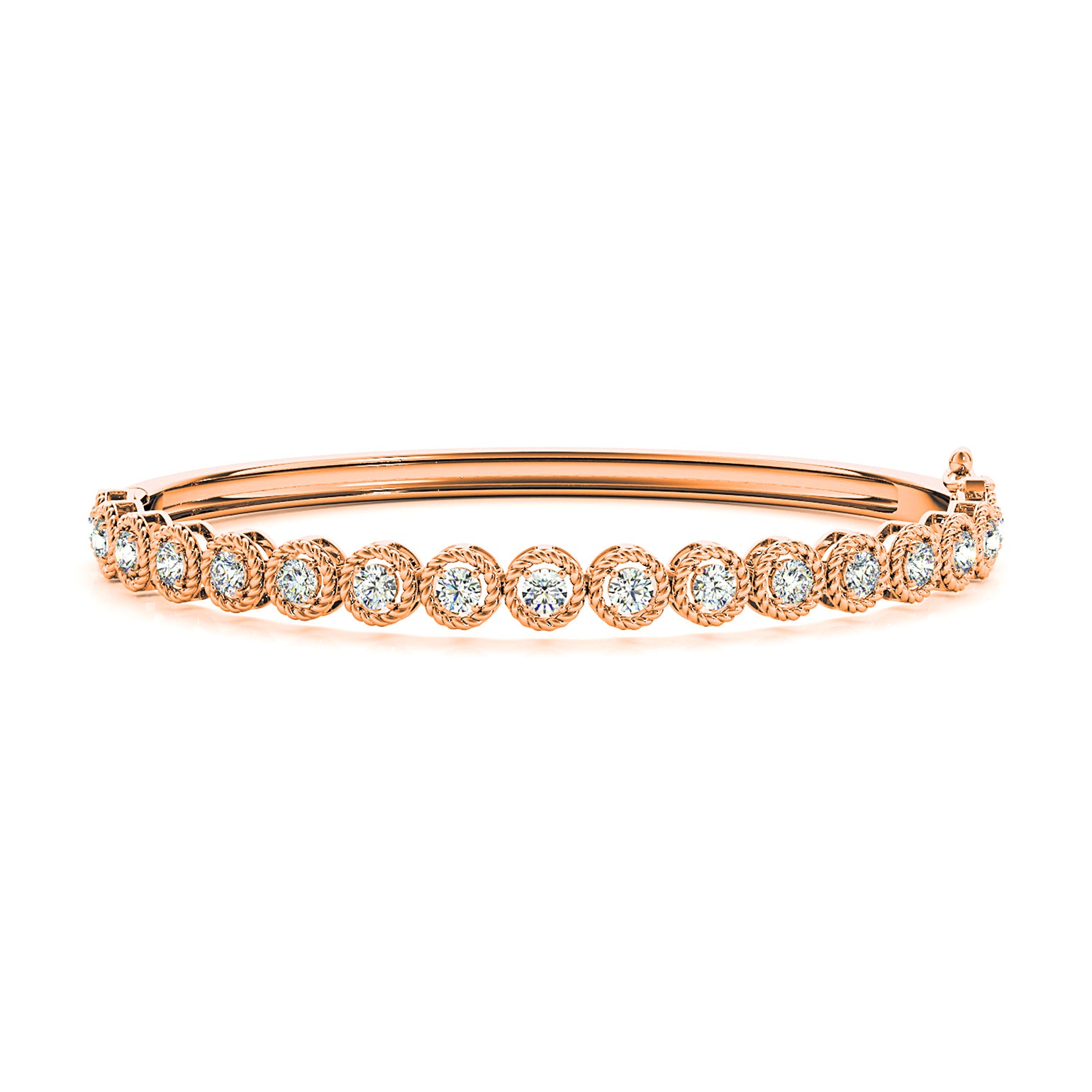 Filigree Halo 1.75 ctw Diamond Bangle Bracelet-VIRABYANI