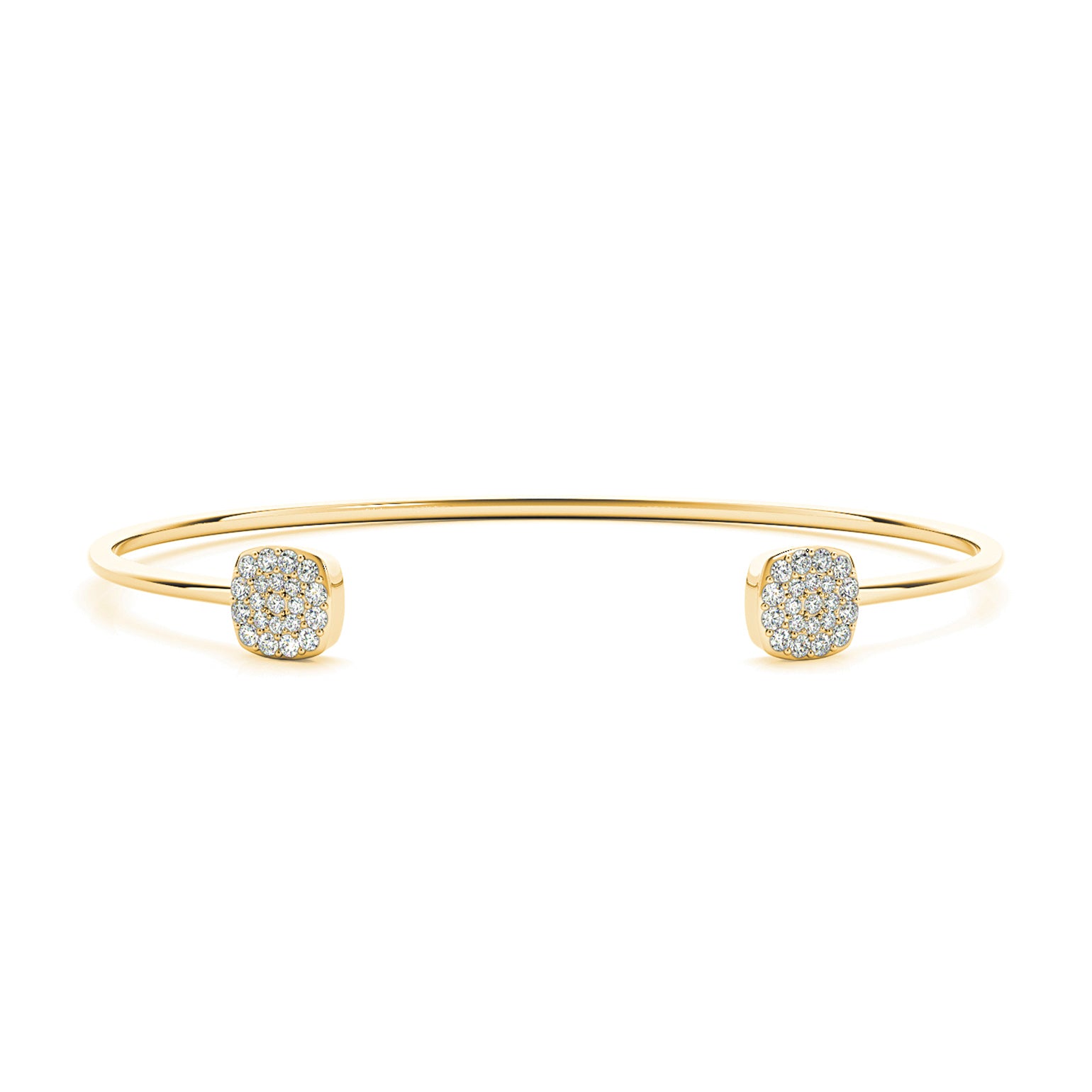 Cushion Cluster 0.35 ctw Round Diamond Cuff Bangle Bracelet-VIRABYANI