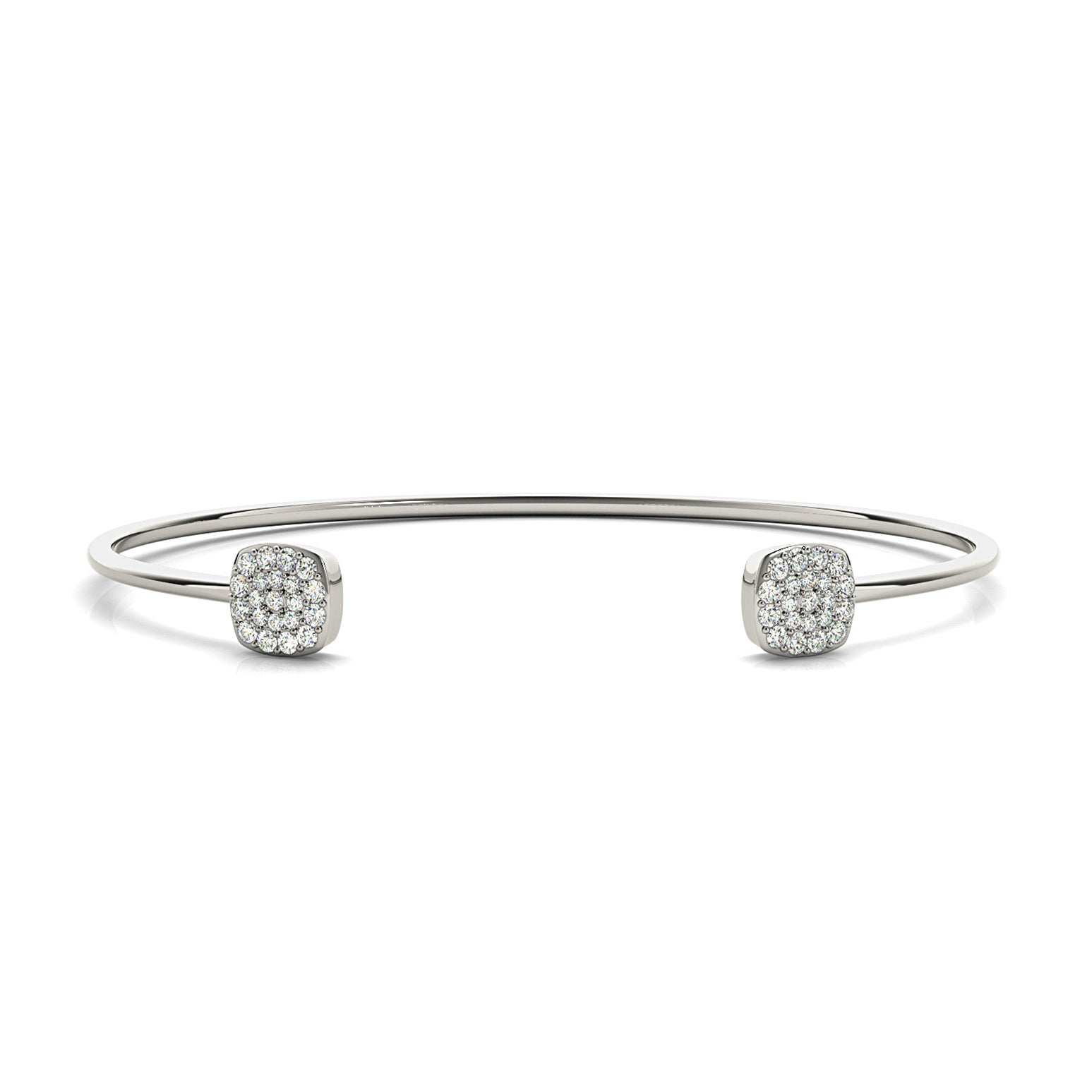 Cushion Cluster 0.35 ctw Round Diamond Cuff Bangle Bracelet-VIRABYANI