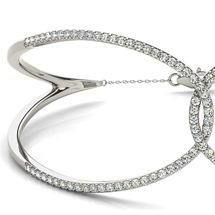 Love Knot 0.65 ctw Diamond Bangle Bracelet Pave Set-VIRABYANI