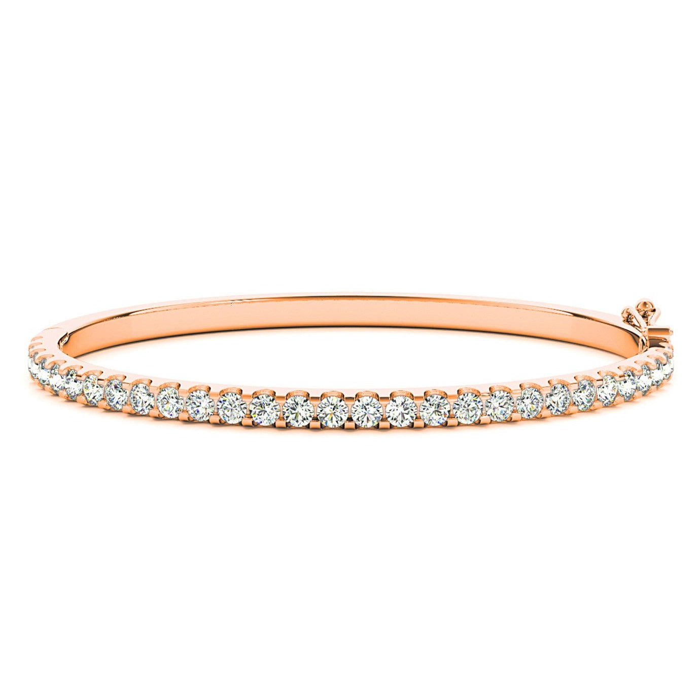 Half Way 2.75 ctw Diamond Bangle Bracelet U Prong Set-VIRABYANI