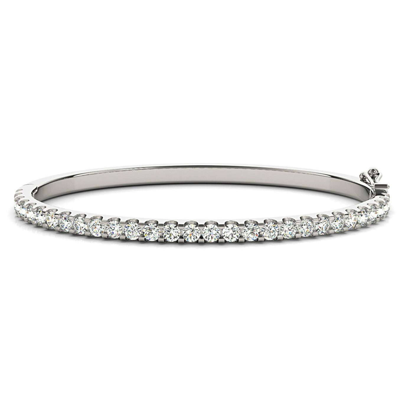 Half Way 2.75 ctw Diamond Bangle Bracelet U Prong Set-VIRABYANI