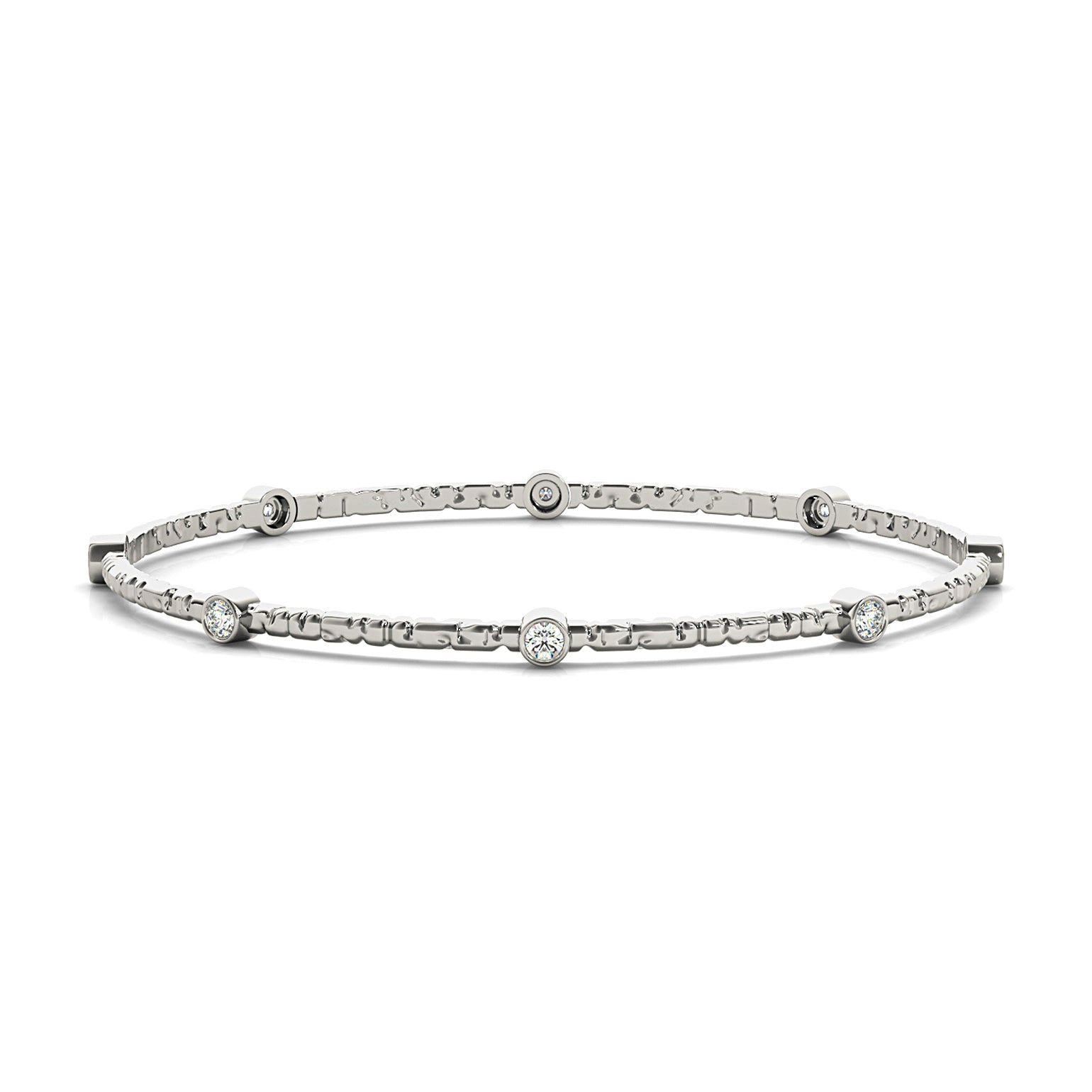 0.80 ctw Round Diamond Bangle Bracelet Bezel Set-VIRABYANI