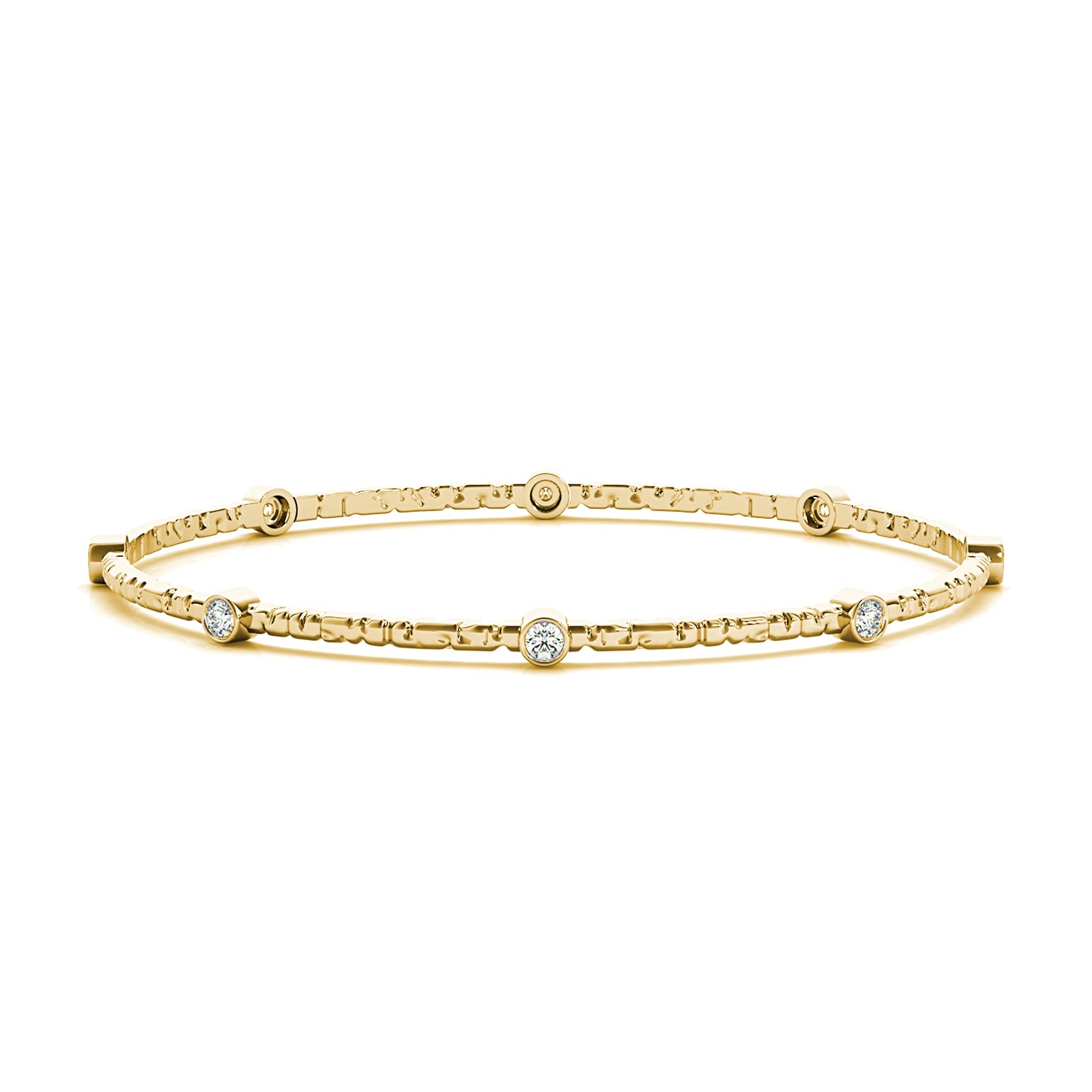 0.80 ctw Round Diamond Bangle Bracelet Bezel Set-in 14K/18K White, Yellow, Rose Gold and Platinum - Christmas Jewelry Gift -VIRABYANI