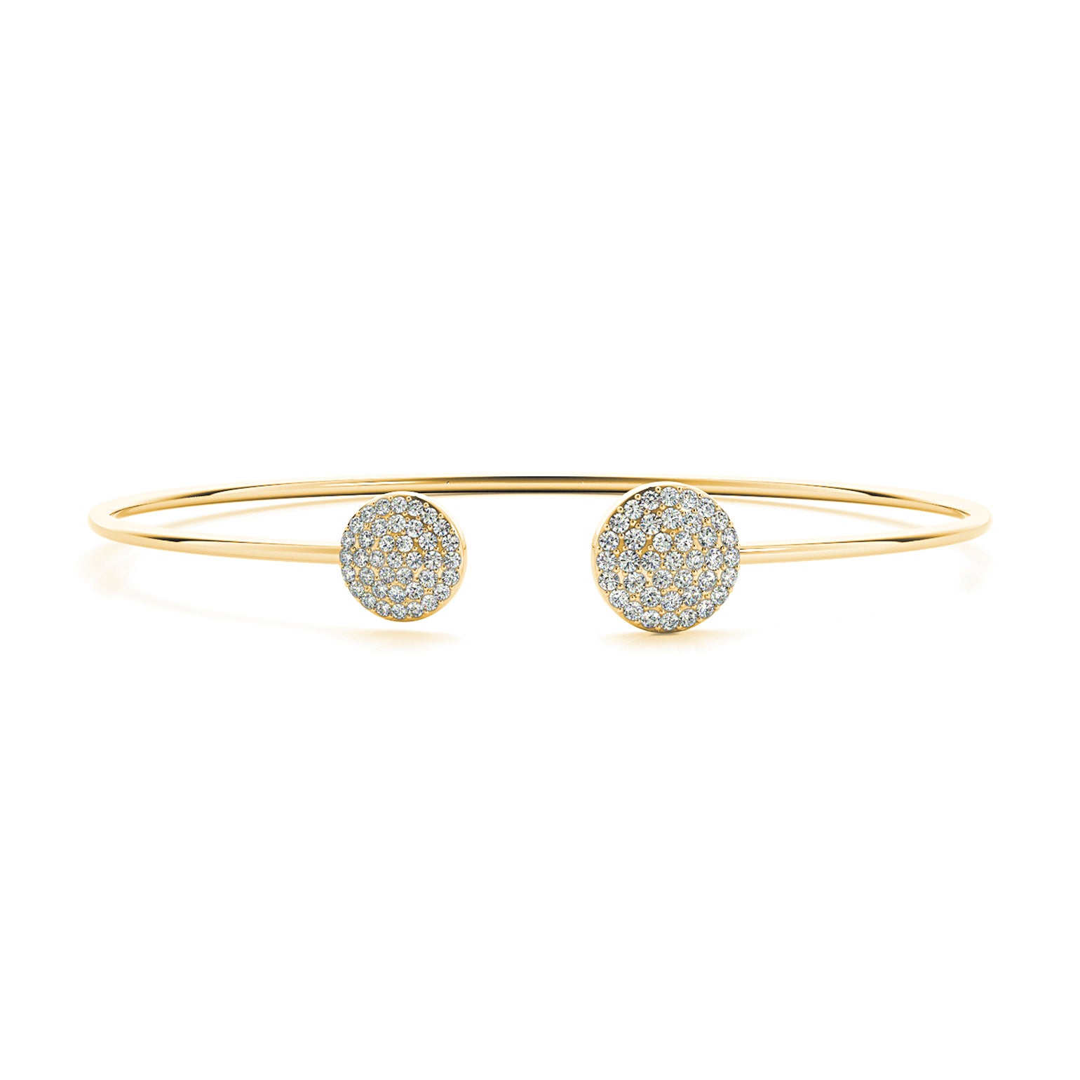 Cluster 0.50 ctw Round Diamond Cuff Bangle Bracelet-in 14K/18K White, Yellow, Rose Gold and Platinum - Christmas Jewelry Gift -VIRABYANI