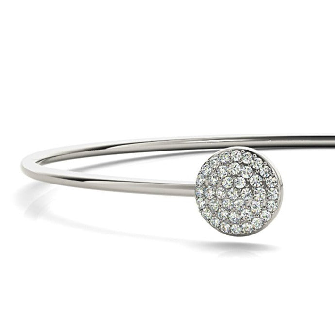Cluster 0.50 ctw Round Diamond Cuff Bangle Bracelet-VIRABYANI