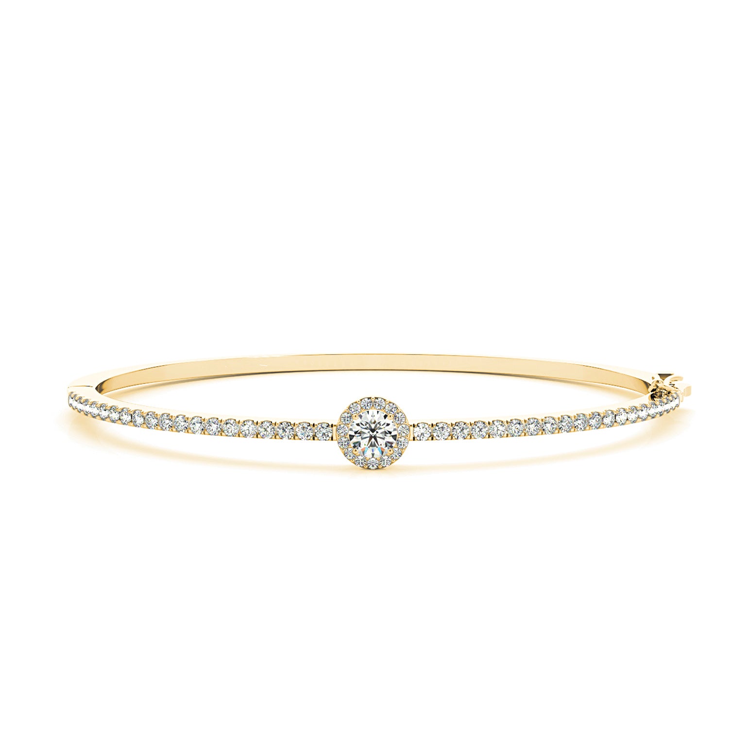 Halo Center 1.80 ctw Round Diamond Bangle Bracelet Pave Set-VIRABYANI