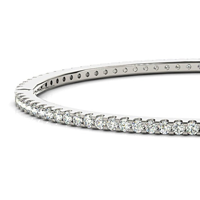 2.35 ctw Diamond Eternity Bangle Bracelet U Prong Set-in 14K/18K White, Yellow, Rose Gold and Platinum - Christmas Jewelry Gift -VIRABYANI