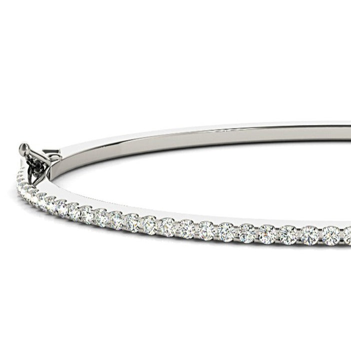 0.85 ctw Round Diamond Classic Bangle Bracelet-in 14K/18K White, Yellow, Rose Gold and Platinum - Christmas Jewelry Gift -VIRABYANI