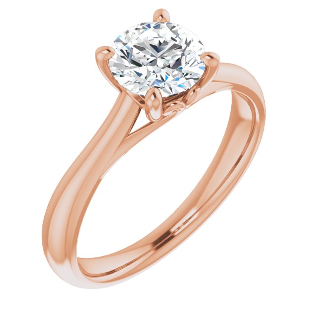 Four Prong Cathedral Style Solitaire Engagement Ring-in 14K/18K White, Yellow, Rose Gold and Platinum - Christmas Jewelry Gift -VIRABYANI