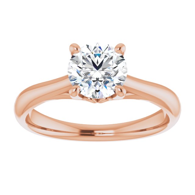 Four Prong Cathedral Style Solitaire Engagement Ring-in 14K/18K White, Yellow, Rose Gold and Platinum - Christmas Jewelry Gift -VIRABYANI