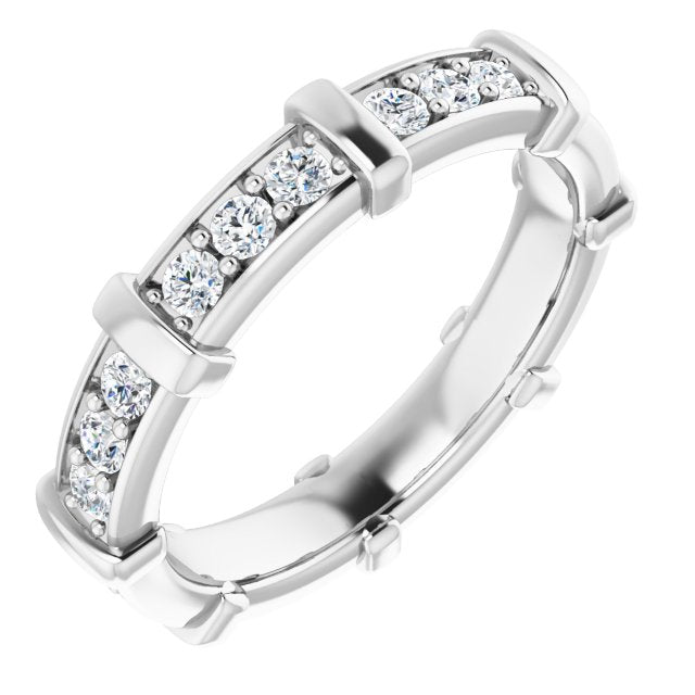 0.72 ct. Round Diamond Stackable Eternity Band-VIRABYANI