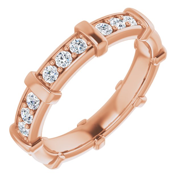 0.72 ct. Round Diamond Stackable Eternity Band-VIRABYANI