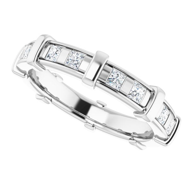 0.96 ct. Princess Diamond Eternity Band-VIRABYANI