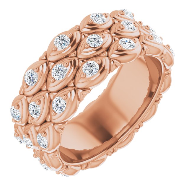 1.08 ct. Round Diamond Eternity Band Triple Row Diamond Ring-VIRABYANI