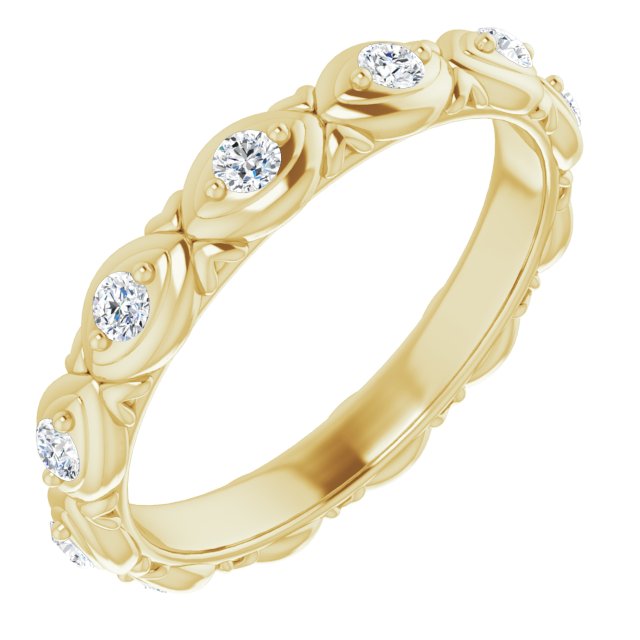0.36 ct. Round Diamond Floral Design Eternity Band-VIRABYANI