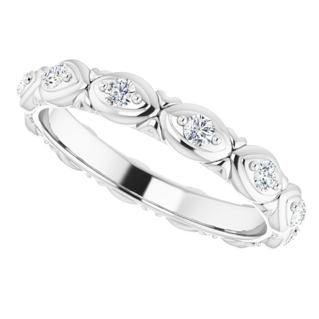 0.36 ct. Round Diamond Floral Design Eternity Band-VIRABYANI