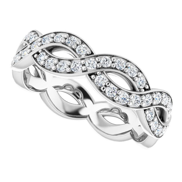 0.72 ct. Round Diamond Infinity Style Eternity Band-VIRABYANI