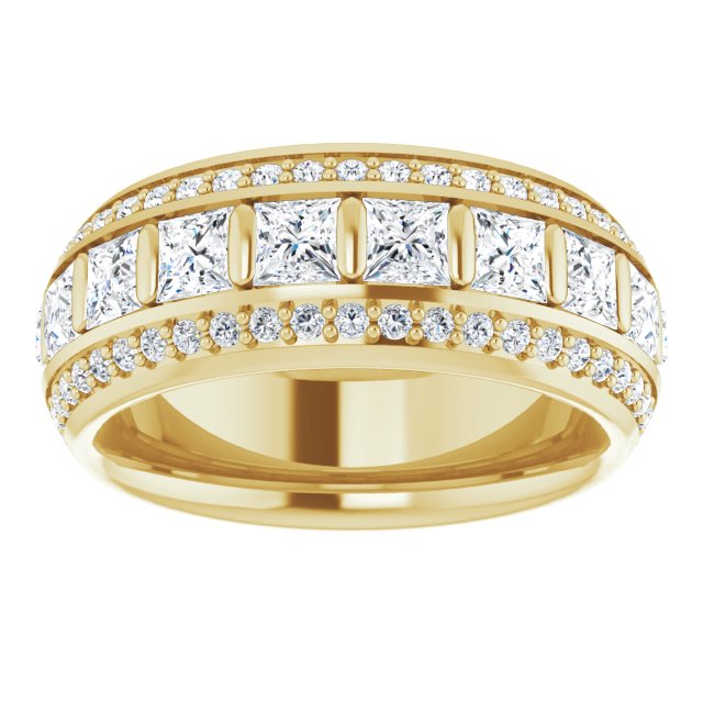 2.73 ct. Princess & Round Triple Row Diamond Eternity Band-VIRABYANI