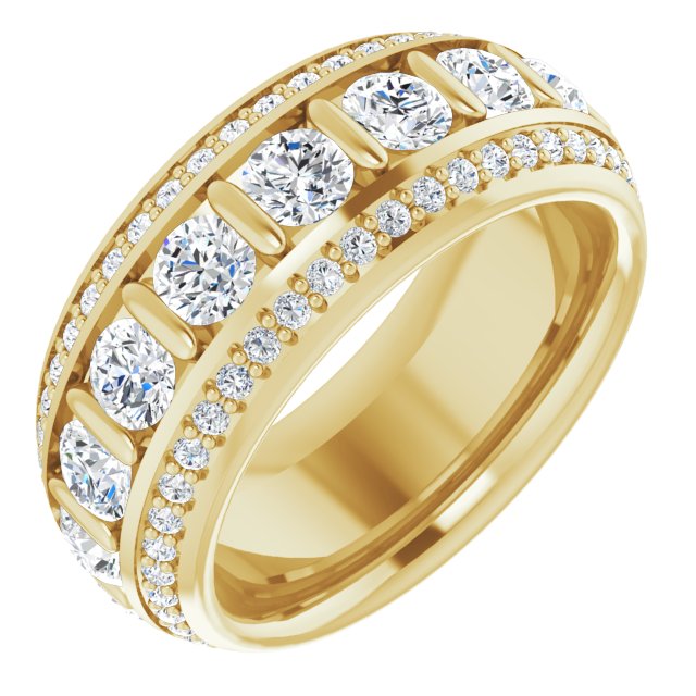 2.17 ct. Round Diamond Eternity Band Triple Row Diamond Ring-VIRABYANI