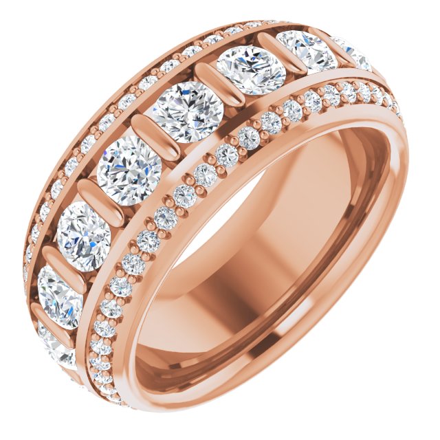 2.17 ct. Round Diamond Eternity Band Triple Row Diamond Ring-VIRABYANI