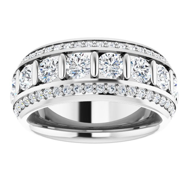 2.17 ct. Round Diamond Eternity Band Triple Row Diamond Ring-VIRABYANI