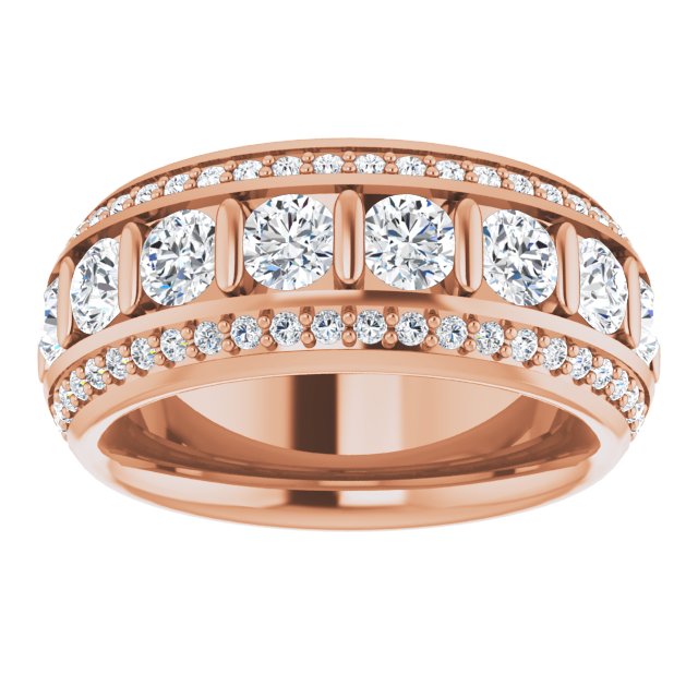 2.17 ct. Round Diamond Eternity Band Triple Row Diamond Ring-VIRABYANI