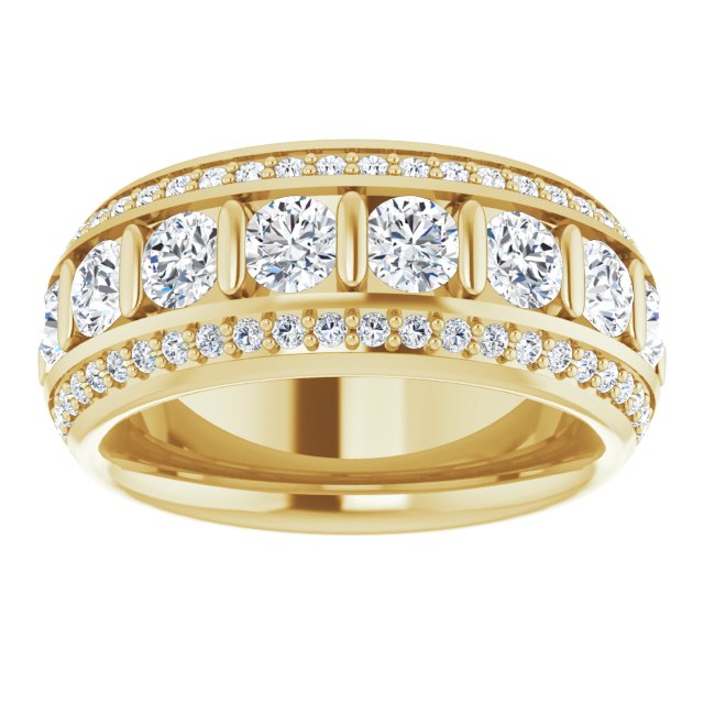 2.17 ct. Round Diamond Eternity Band Triple Row Diamond Ring-VIRABYANI