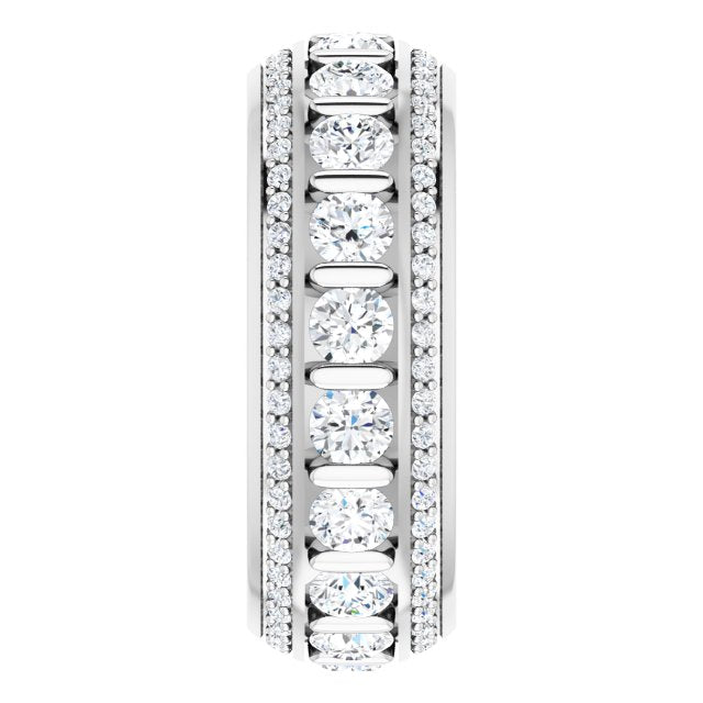 2.17 ct. Round Diamond Eternity Band Triple Row Diamond Ring-VIRABYANI