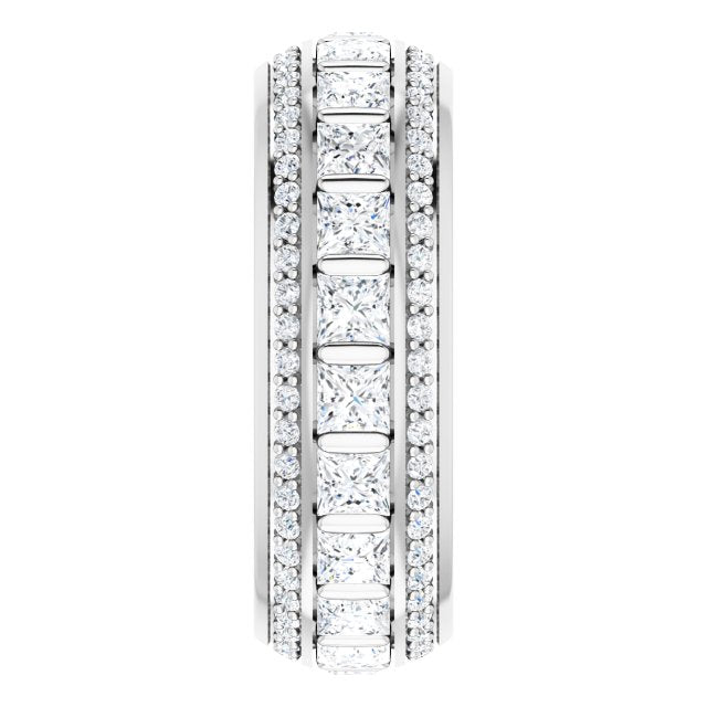 2.73 ct. Princess & Round Diamond Eternity Band-in 14K/18K White, Yellow, Rose Gold and Platinum - Christmas Jewelry Gift -VIRABYANI