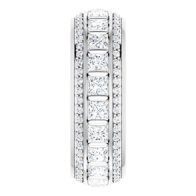 2.73 ct. Princess & Round Triple Row Diamond Eternity Band-VIRABYANI