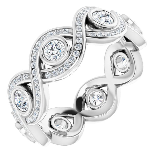 1.25 ct. Round Diamond Eternity Band Vintage Inspired Diamond Ring-VIRABYANI