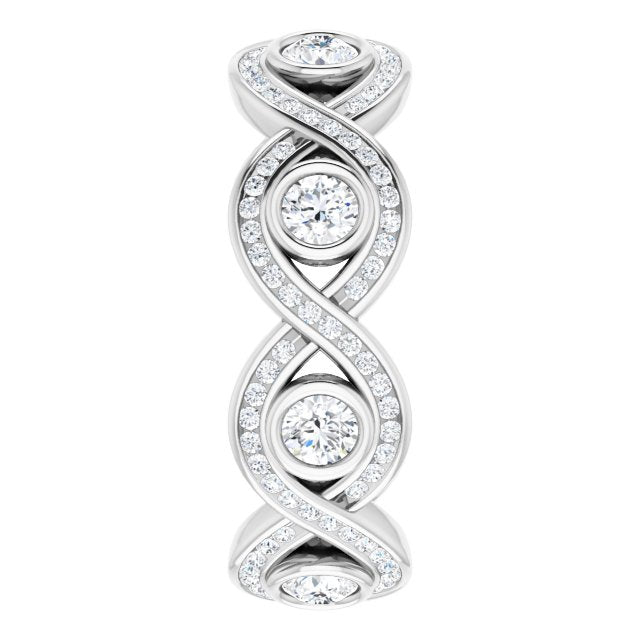 1.25 ct. Round Diamond Eternity Band Vintage Inspired Diamond Ring-VIRABYANI