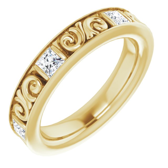 1.08 ct. Princess Diamond Eternity Band-in 14K/18K White, Yellow, Rose Gold and Platinum - Christmas Jewelry Gift -VIRABYANI