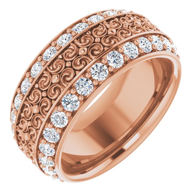 1.68 ct. Round Diamond Eternity Band Double Row Diamond Wide Ring-VIRABYANI