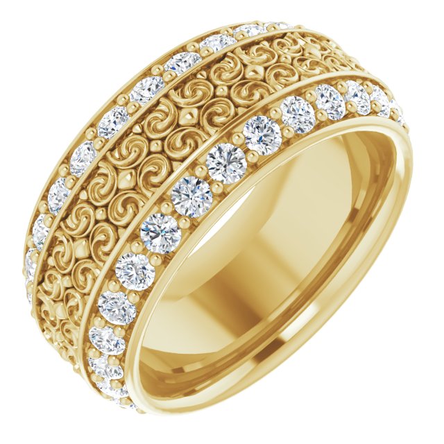 1.68 ct. Round Diamond Eternity Band Double Row Diamond Wide Ring-VIRABYANI