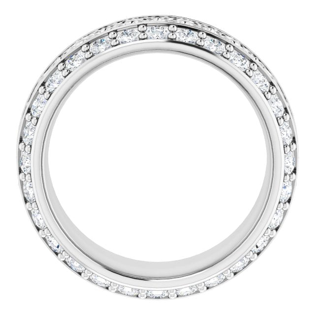 1.68 ct. Round Diamond Eternity Band Double Row Diamond Wide Ring-VIRABYANI