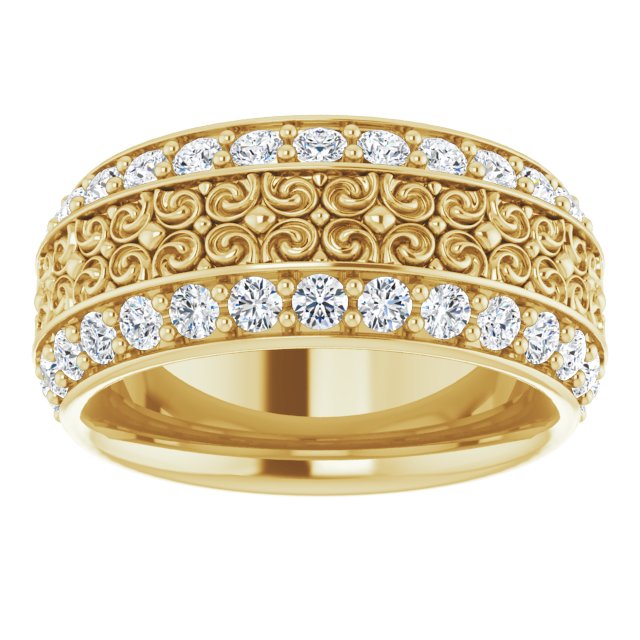 1.68 ct. Round Diamond Eternity Band Double Row Diamond Wide Ring-VIRABYANI