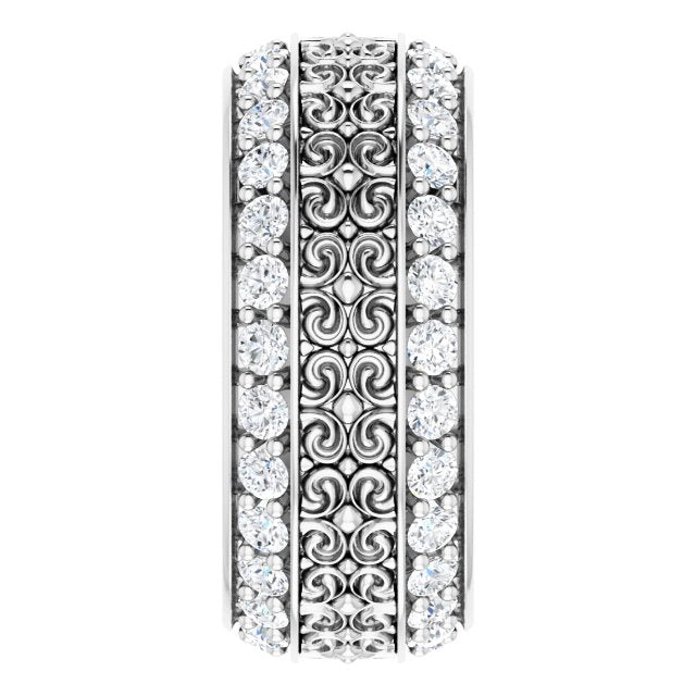 1.68 ct. Round Diamond Eternity Band Double Row Diamond Wide Ring-VIRABYANI