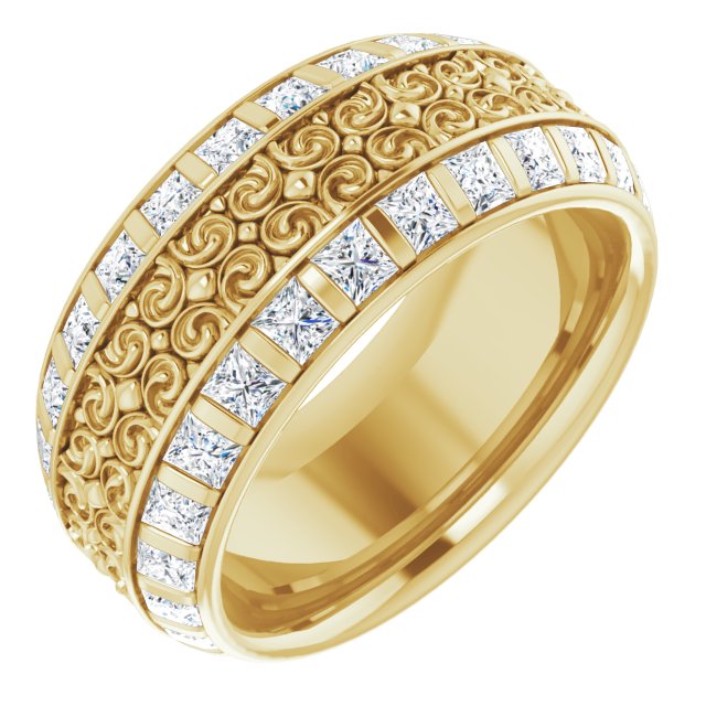 3.12 ct. Princess Diamond Eternity Band Vintage Inspired Ring-VIRABYANI