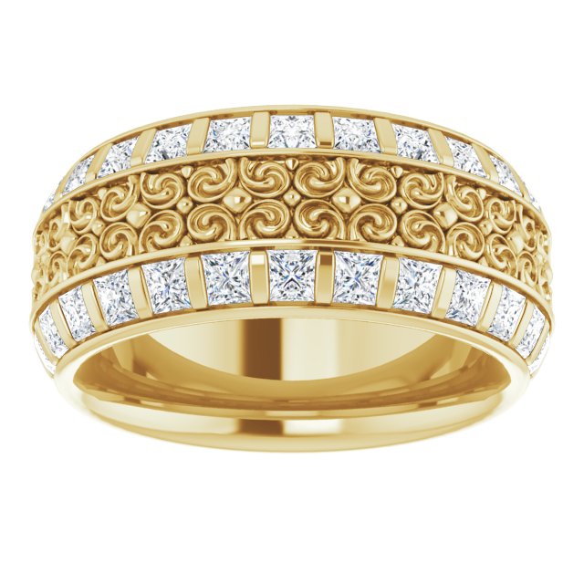 3.12 ct. Princess Diamond Eternity Band Vintage Inspired Ring-VIRABYANI