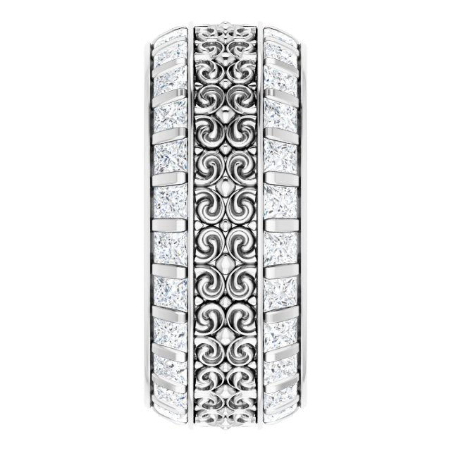 3.12 ct. Princess Diamond Eternity Band-in 14K/18K White, Yellow, Rose Gold and Platinum - Christmas Jewelry Gift -VIRABYANI