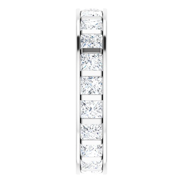 3.78 ct. Princess Diamond Eternity Band Filigree Accent Ring-VIRABYANI