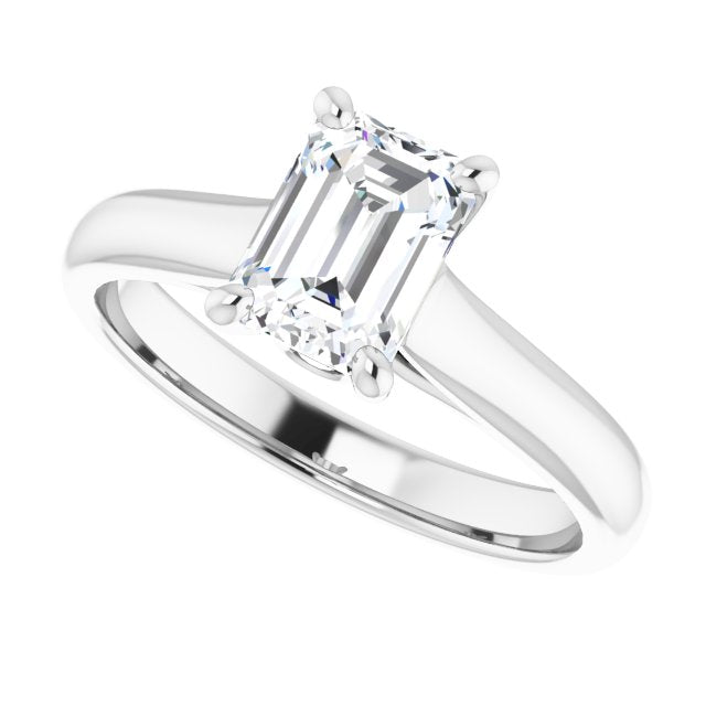 Secret Emerald Cut Solitaire Engagement Ring-VIRABYANI