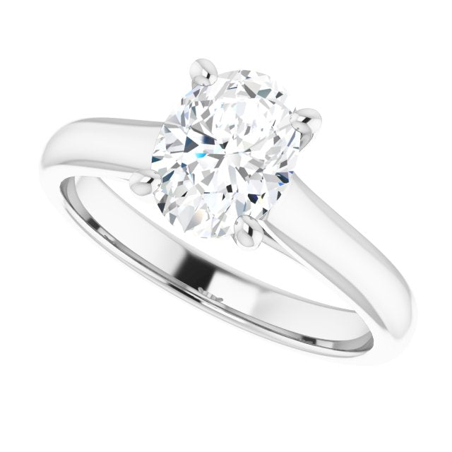 Secret Oval Cut Solitaire Engagement Ring-VIRABYANI